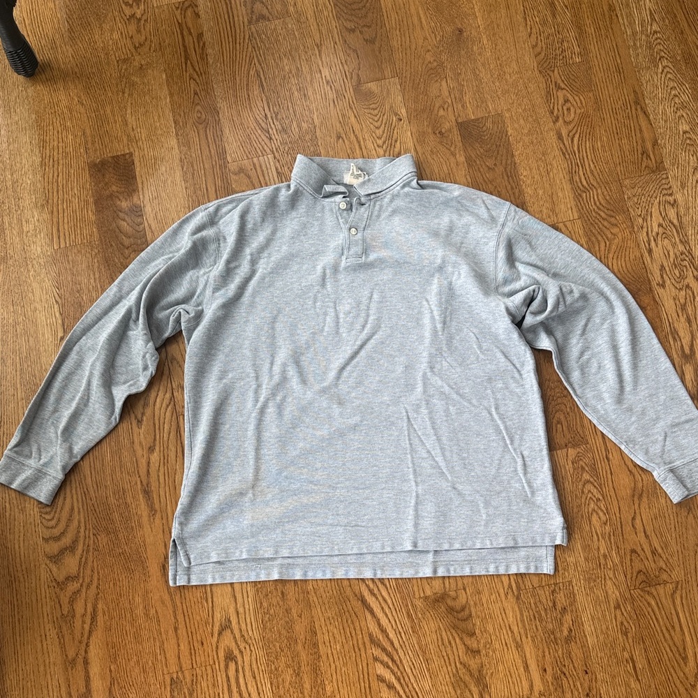 LLBean Long Sleeve Polo XLT Grey 27.5x24